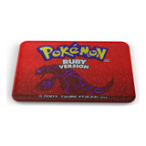 Tapete Pokémon Versión Ruby Fondo Rojo Baño Lavable 40x60cm