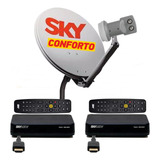 Sky Pre Pago Conforto - Kit Completo Com 02 Receptores