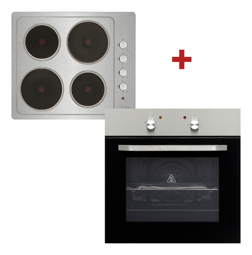 Anafe 4 Hornallas Inox Clever + Horno Electrico 5 Funciones