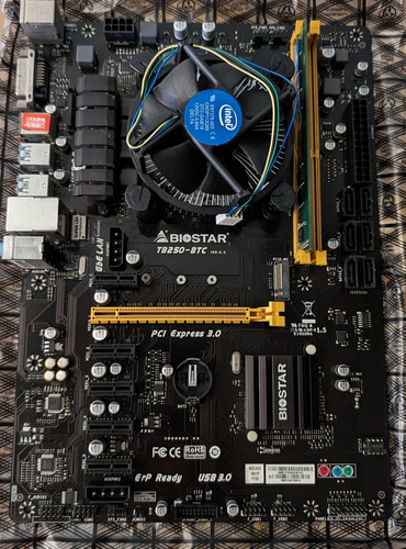 Kit Mineração Placa Mãe + Processador + Ddr4 8gb + Gabinete