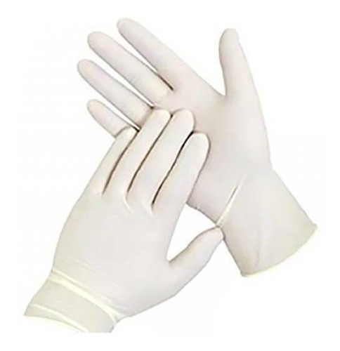 Guantes Descartables Tresor Examinación Color Blanco Natural Talle M De Látex Con Polvo X 100 Unidades