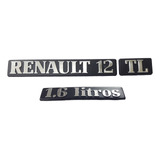 Kit 3 Emblemas Renault 12 Tl 1,6 Litros