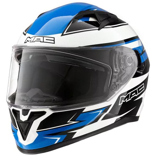 Casco Integral Moto Mac Speed 2.0 Apex Azul Blanco Brillo