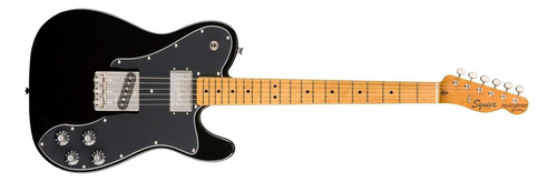 Guitarra Eléctrica Squier By Fender Classic Vibe '70s Telecaster Custom De Álamo Black Poliuretano Brillante Con Diapasón De Arce