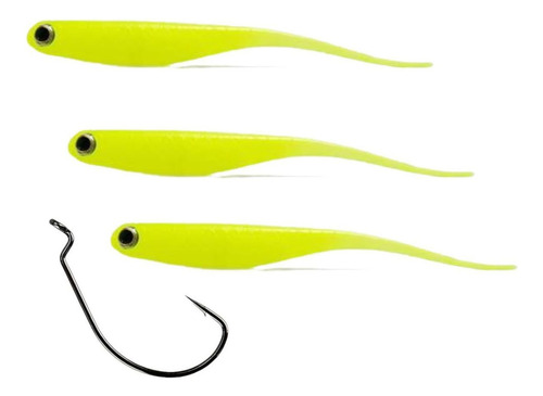 Isca Monster 3x 3un Soft Shad Minnow 14cm By Johnny Hoffmann Cor Mellow