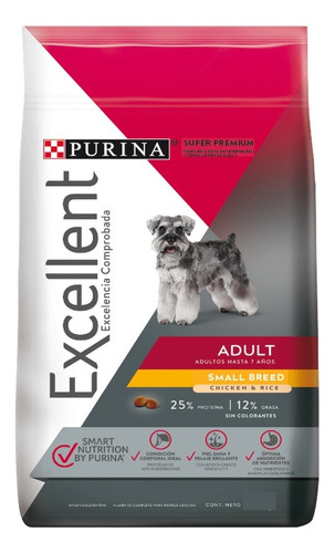 Alimento Excellent Adult Para Perro Adulto De Raza Mini Y Pequeña Sabor Pollo Y Arroz En Bolsa De 3kg