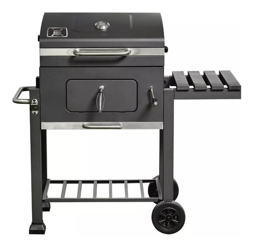 Parrilla Móvil Bbq Grill Campo Simple 114cm De Ancho 107.5cm De Alto 67cm De Profundidad Negra