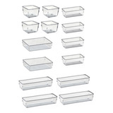 Kit 14 Organizador Multiuso Modular Gavetas Acrílico Cristal