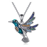 Hukkun Regalos De Colibrí Para Mujer, Collar De Plata De