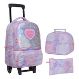 Pack Bakan Escolar Tie Dye Heart Lila Head