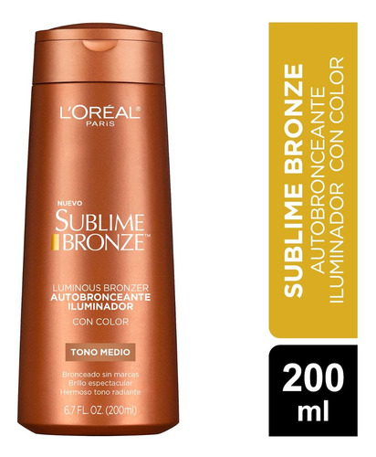 Autobronceante L'oreal  Sublime Bronze Tono Medio 200ml