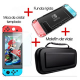  Funda Case Estuche Y Mica De Cristal Para Nintendo Switch