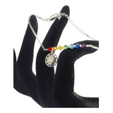 Pulsera Swarovski Elements 7 Chakras Árbol Vida Plata Regalo