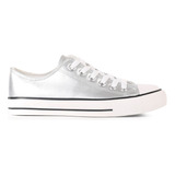 Zapatilla Urbana Mujer Cailin Blanco Plata Negro Circeplace