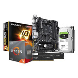 Kit Placa Mae B450m-ds3h Ryzen 5 5600g 2x8gb Fury Hd 1tb 