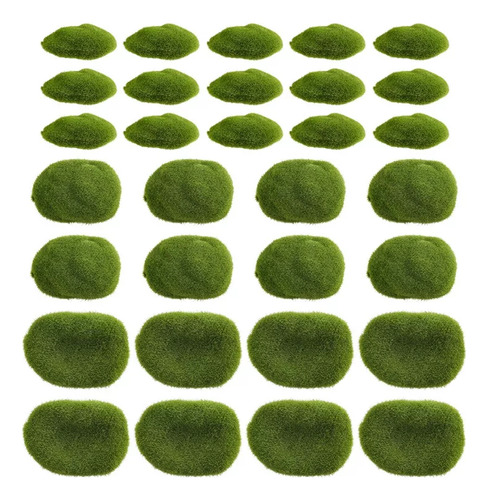30 Piezas De Decoración Artificial De Musgo Verde