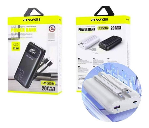 Power Bank Bateria Portatil Awei P169k 20000mah C, iPhone