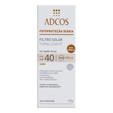 Protetor Solar Tonalizante Gel-creme Facial Fps 40 Ivory Adcos Caixa 50g