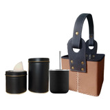 Kit Set Matero Térmico Mate Bombilla Latas Y Canasta Marron