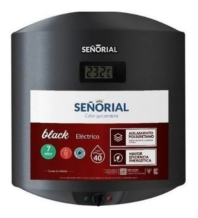 Termotanque Eléctrico 40 Lts Nuevo Señorial Family Black 2.0