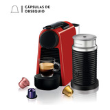 Máquina Nespresso Essenza Mini Roja & Espumador De Leche Color Rojo