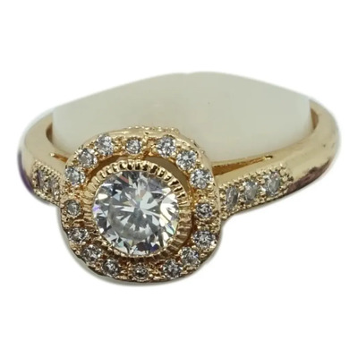 *sortija De Compromiso Oro 24k Boda Matrimonio Mama Novia Dorado 8