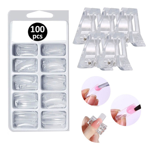 Kit Polygel Presilhas Para Poligel Moldes F1 100un