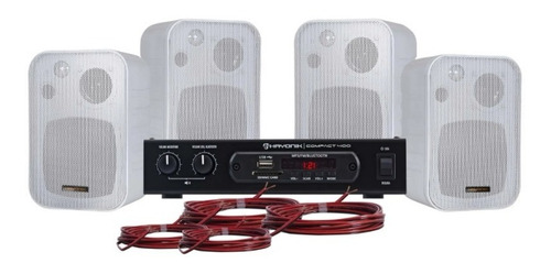 Som Ambiente Kit C/4 Caixinha + Receiver Ambience 4000 400w