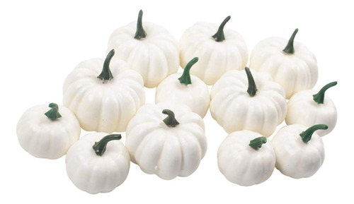 Pack Of 12 Sizes, White Artificial Pumpkins,