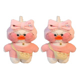 2pcs Lalafanfan Café Peluche, Patito Blanco Con Accesorios