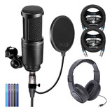 Kit Audio Technica Cardioide Micrófono Antipop, AuriPhone