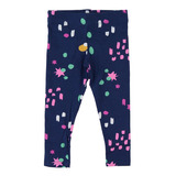 Calça Legging Infantil Feminina Malwee Estampada Marinho