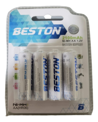 Cargador + 4 Pilas 2700 Mah + 4 Pilas 2100 Mah Marca Beston