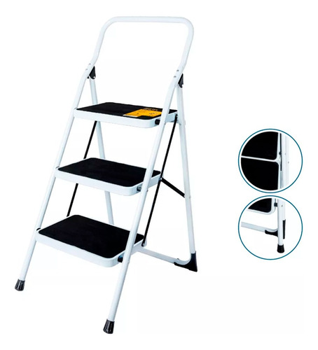 Escalera Tubular, Plegable, 3 Peldaños, Pretul Pretul 24120