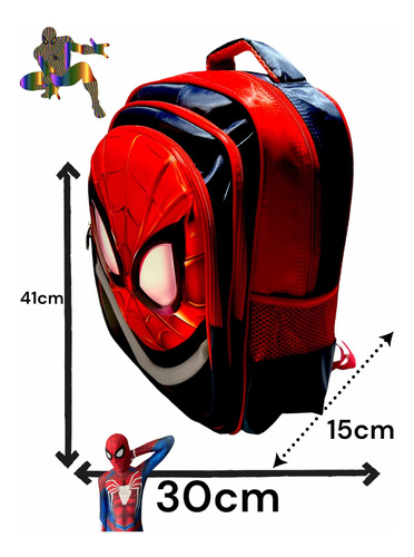 Mochila Spiderman 3d Vs Hombre Araña Escolares Primarias Lo+