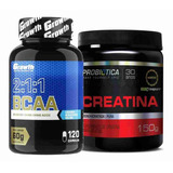 Bcaa 120 Caps Growth + Creatina 150g Creapure Probiotica