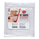 Kit 4 Tampas Vedadoras Cozinha Silicone Flexível Multiuso