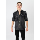 Camisa Hombre Negro  Pato Pampa Slim Fit Ray Beige
