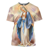 Asz Camiseta Estampado 3d Con Estampado De La Virgen María