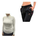 Conjunto! Pantalon Lycra Mujer + Camiseta Termica Bl