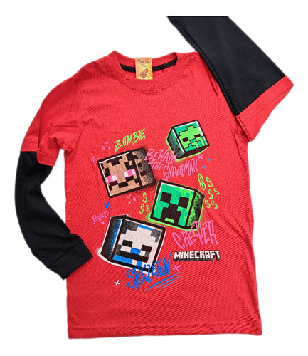 Remera Manga Larga Niños Glow Brilla En La Oscuridad