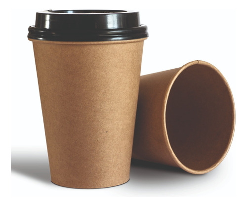 Vaso Descartable Polipapel Kraft Con Tapa 8oz 200 Unidades