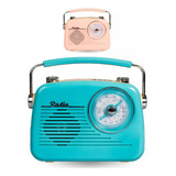 Radio Portátil Bluetooth Vintage Retro Usb Aux Recargable