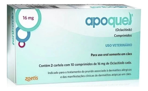 Apoquel Dermatológico Zoetis Para Cães 16mg - 20 Comp