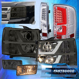 For 07-13 Silverado Driving Led Drl Smoked Headlight Cle Aac
