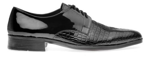 Zapatos Vestir Croco Con Cinto Autobrillo Eco Cuero Import 