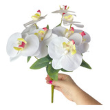 Buque De Orquidea Artificial Realista Silicone  9 Flores