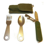 Set Cubiertos Camping Cuchillo Cuchara Tenedor Destapador