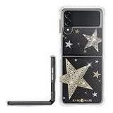 Funda Para Samsung Z Flip 3- Transparente Estrellas C/brillo