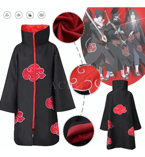 Cosplay Naruto Akatsuki Ropa Capa Para Enviar Accesorios